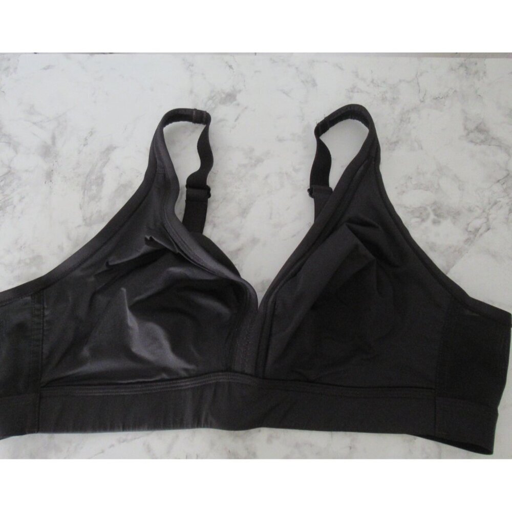 Cacique Bra 42C Black No‎ Wire Wireless Bralette Back Closure Plus Size